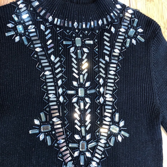 OBJECTS DART’ sz S black knit beaded NWT - Picture 2 of 6